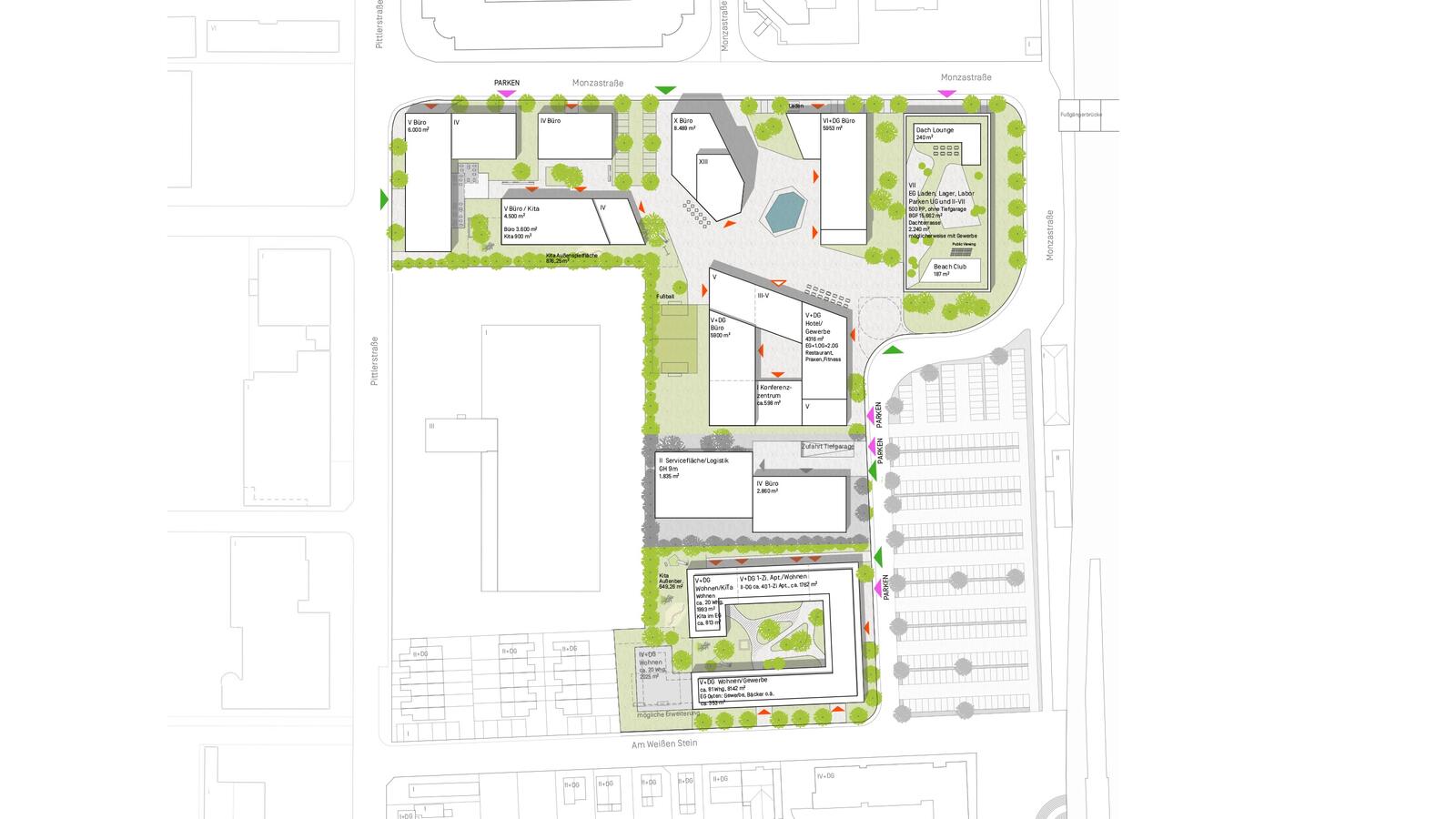 Büros, Wohnungen, Restaurants, Kitas, Sportbereiche und viel Grün haben zukünftig Platz auf dem Terrain des „Advancis Campus“. 
