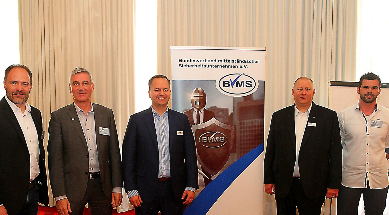 Der neue Vorstand des BVMS (v.l.) Martin Braun, Bernd Schäfer, Lars Müller (Präsident), Michael Wronker und Pascal Böhm.