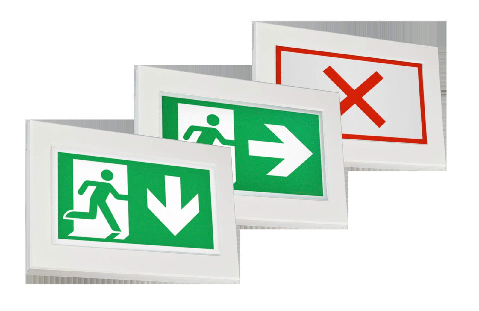 Mit richtungsvariablen Rettungswegkennzeichen können an den Gefahrenort angepasste Fluchtwege ausgeschildert werden.